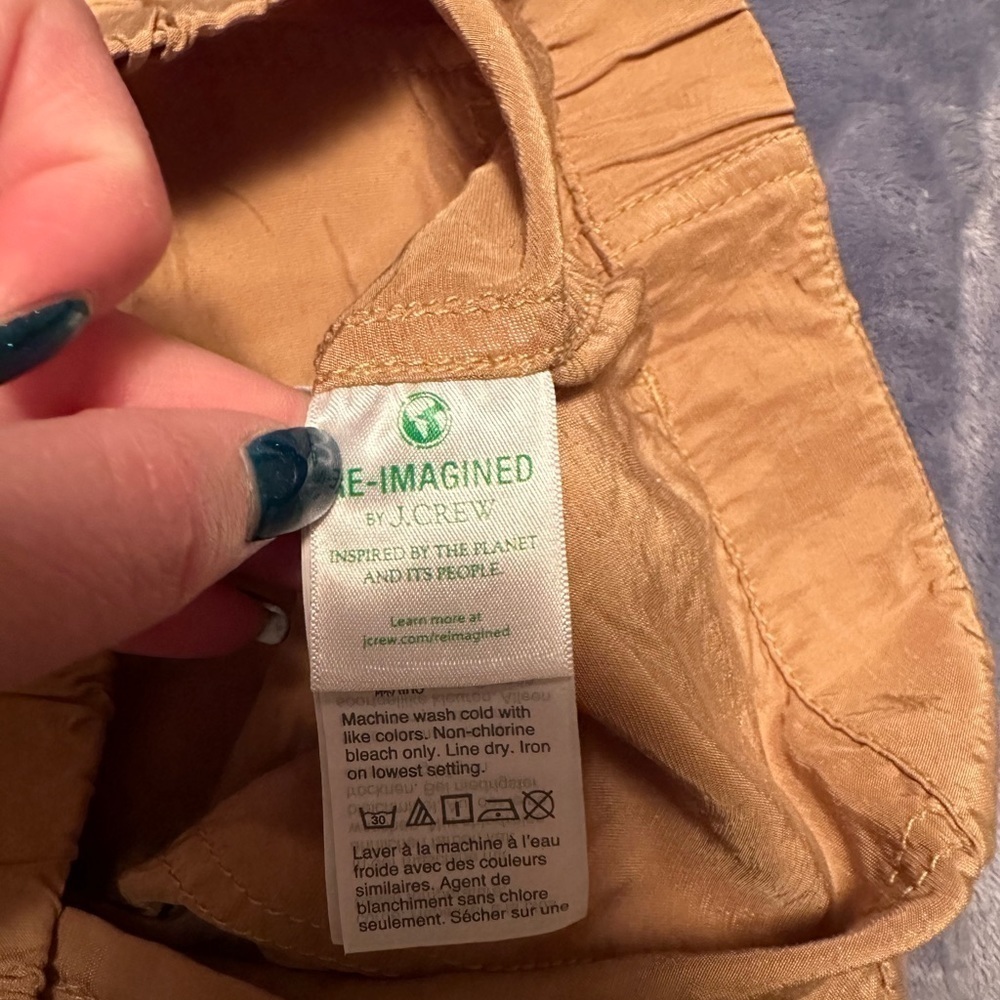 Reimagined by J. Crew Size 6 Linen Blend Tan Wide Leg Comfort Pants Lounge - Picture 7 of 7